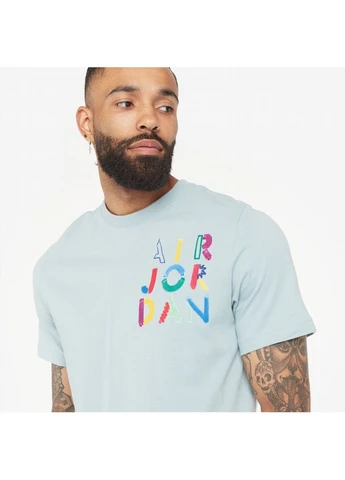 Блакитна футболка brand graphic crew tee light blue dm3078-366 Air Jordan