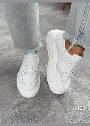 Белые кожаные женские кроссовки, кроссовки женские, базовые белые кеды Jessica Suppo белые демисезоны (317639210)