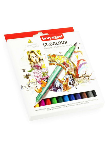 Набор линеров-кистей BRUSHPEN двухсторонних 12цв. Bruynzeel (362580572)