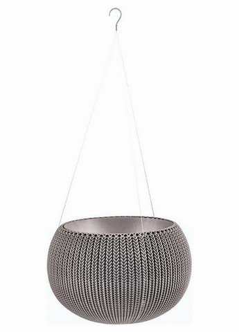 Підвісний горщик з кашпо для квітів 3,2 л. Cozies S з ланцюжком, коричневий Keter (329407697)