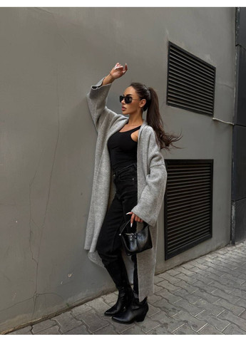 Серый демисезонный кардиган Гермес