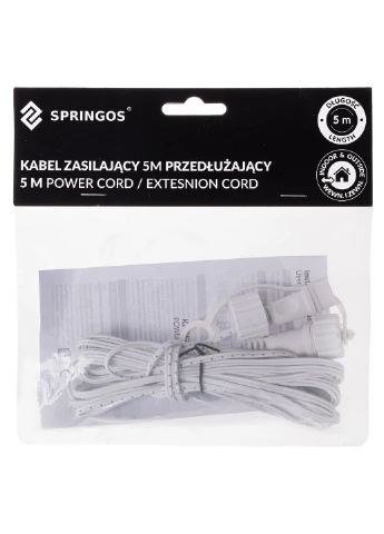 Удлинитель для светодиодных гирлянд 5 м Springos CL0800 (275095302)