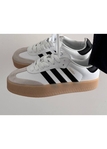 КРОСІВКИ ЖІНОЧІ ADIDAS SAMBA XLG WHITE BLACK АДІДАС САМБА No Brand чорні демісезони (367168480)