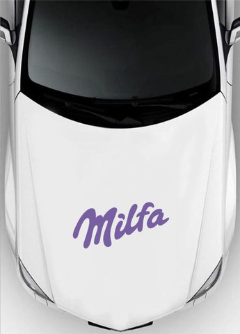 Наклейка на авто машину Milfa Мілфа Фіолетова 40х17 см No Brand (360601199)