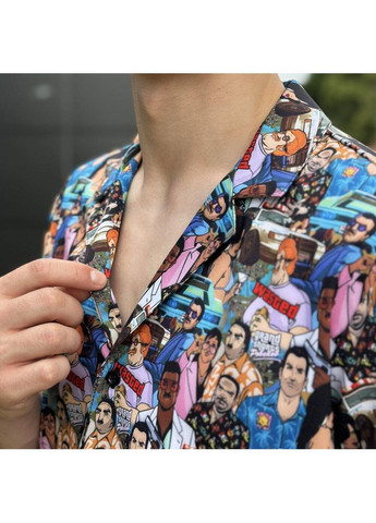 Голубой повседневный рубашка No Brand