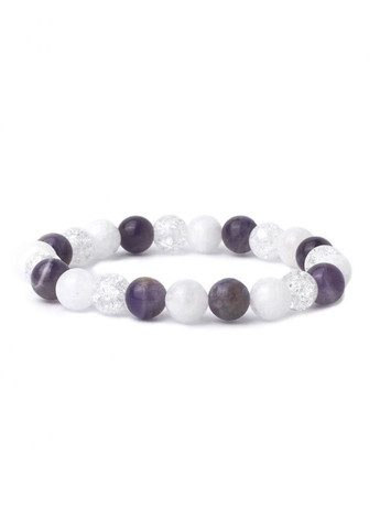 Браслет из натуральных камней аметиста, нефрита, хрусталя 4882 LeBijou (367579930)