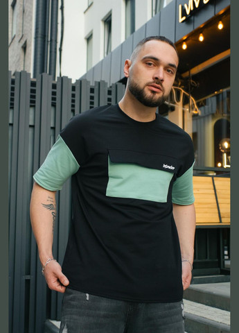 Чорна футболка '' чорно-м'ятна з коротким рукавом Intruder FreeDom