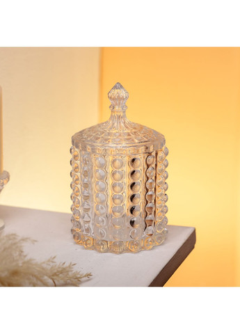 Цукорниця Yiwu з кришталевого скла в східному стилі з кришкою прозора HP-4-105 No Brand (360977752)