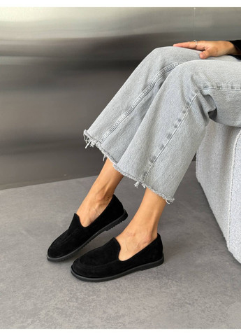 Helen Замшеві лофери чорний з натуральна замша, україна — демісезон (369625545)