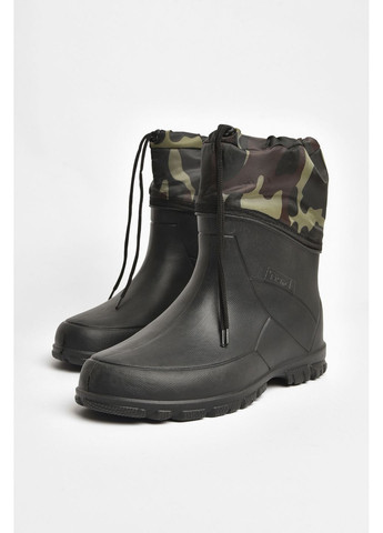 Хаки повседневные зимние полусапоги мужские пена со съемным носком черного цвета Let's Shop