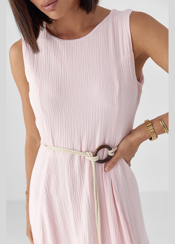 Розовое откровенный муслиновое платье с поясом - голубой цвет Lurex