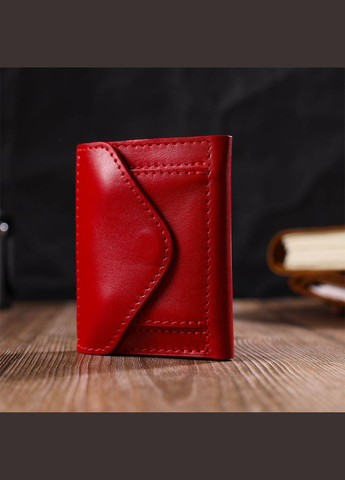 Женский кошелек из натуральной кожи в три сложения с монетницей 16785 Красный Grande Pelle (306882186)