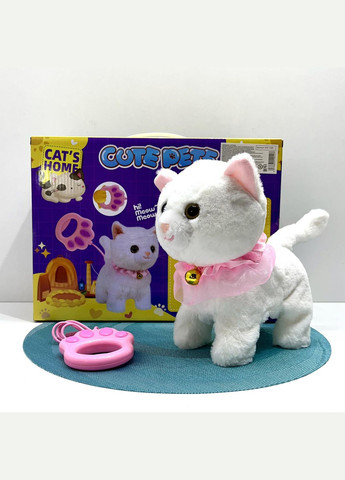 Котенок интерактивный на д/у ходит мяукает виляет хвостиком поводок-пульт (933-132E ) No Brand (335977483)