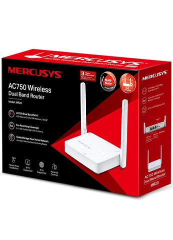 Маршрутизатор MR20 AC750, 2xFE LAN, 1xFE WAN Mercusys (315030588)