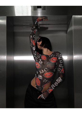 Жіночий боді з сітки з принтом Україна (354824091)