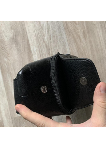 Чоловіча сумка бананка на груди Крокодил чорна еко шкіра ProDobro (363258776)