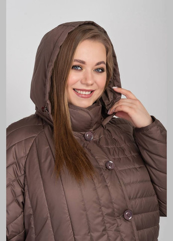 Кофейная демисезонная женская куртка весенняя большого размера SK