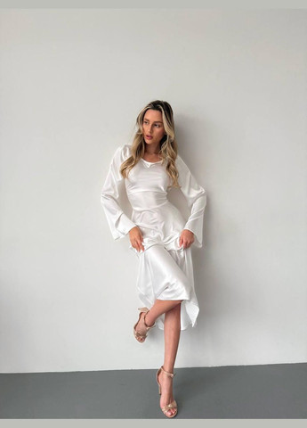 Молочное повседневный платье женское - длина макси, однотон JUGO однотонное