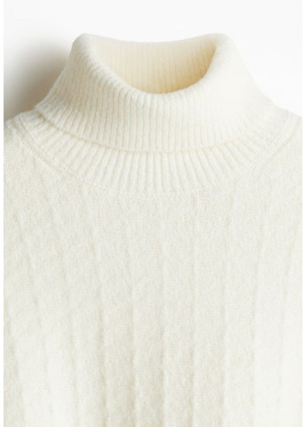 Молочный зимний мужской свитер водолазка regular fit (57833) m молочный H&M