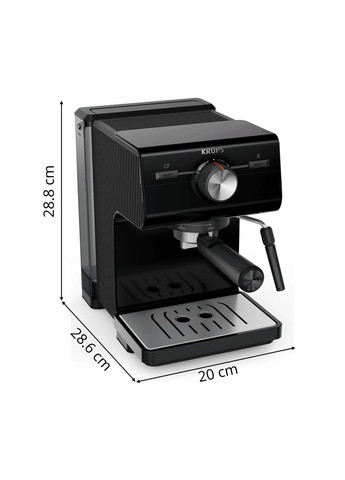 Кофеварка рожковая Authentic C50 2л, молотая, ручной капучинатор, 15 бар, черный Krups (314779853)