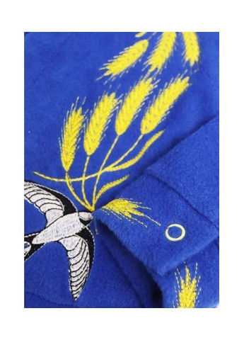 Синяя флисовая рубашка для мальчика электрик с вышивкой лилия флис (365776786)