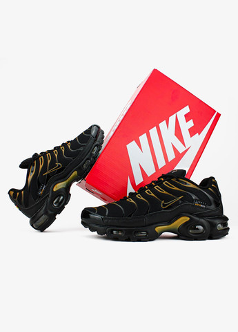 Черные демисезонные кроссовки мужские nike air max cordura black golf yellow | найк аир макс тн плюс черные No Brand