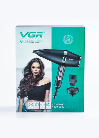 Фен для волос HPV451 профессиональный с концентратором 2000 Вт VGR (305389936)