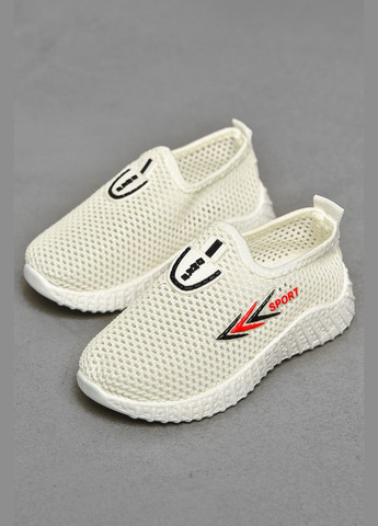 Мокасины детские белого цвета текстиль Let's Shop (334100624)