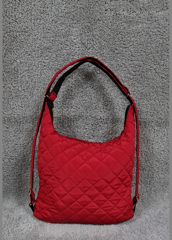 Жіноча сумка-рюкзак з кишенями стьобана плащівка червона No Brand (318442909)