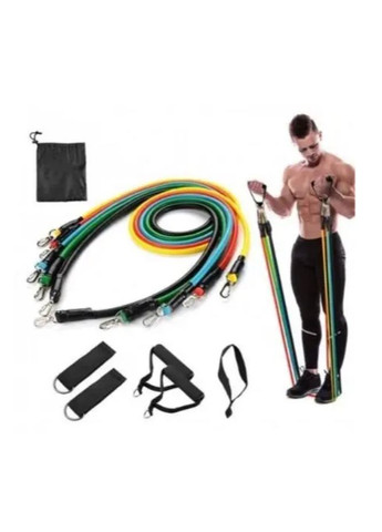 Набір для Тренувань (Дошка для Віджимань, Набір Трубчастих Еспандерів, Скакалка, Фітнес колесо) No Brand (362276906)