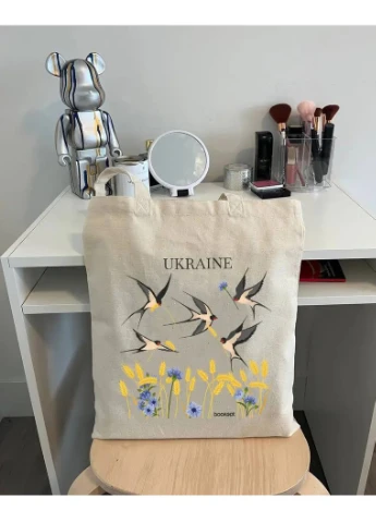 Екошопер на замку BK4052 Ukraine (Ластівки) бежевий Bookopt (362915395)