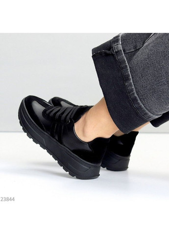 Чорні шкіряні жіночі кросівки, шкіряні кросівки прошиті код 23844 Mermaid Step чорні демісезони (352503750)