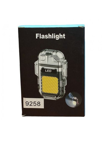 Электроимпульсная зажигалка Flashlight 9258 спиральная usb зажигалка с фонариком Чёрная MDR No Brand (371794328)