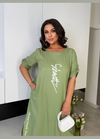 Оливковое платье No Brand