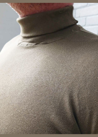 Теплый мужской гольф - водолазка зимний с высоким горлом стрейч начес Турция BARKO, однотонный олива No Brand (316843473)