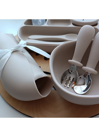 Набор посуды для малыша 10 шт Детская посуда из мягкого силикона Набор посуды для малыша 6 мес (0338) No Brand (368999847)