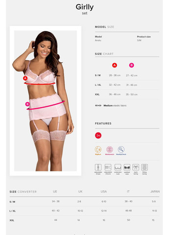 Белый демисезонный комплект с широким поясом для чулок girlly set Obsessive