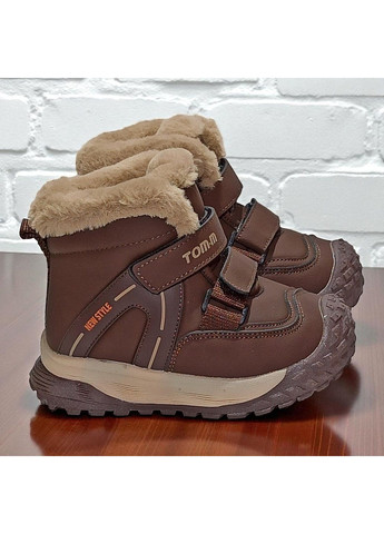 Зимові черевики для хлопчика на вовні дутики на овчині хайтопи на липучках Tom.M (363988560)