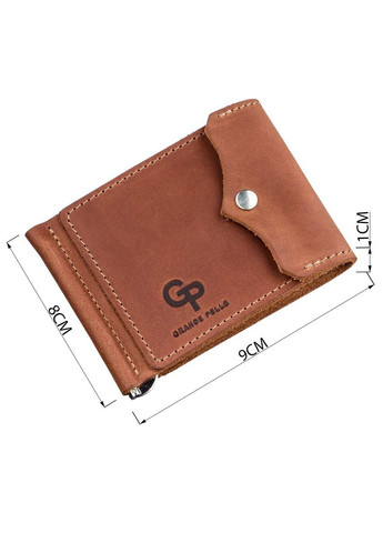 Компактний затискач для грошей вінтажний 11239 Рудий Grande Pelle (329148155)