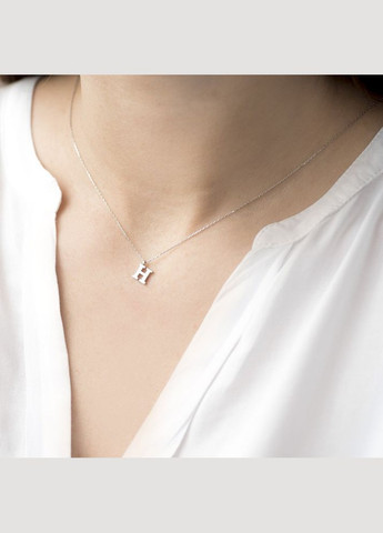 Срібне кольє з літерою Н 18620 45 Oniks (264023091)