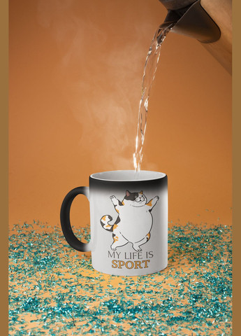 Чашка хамелеон керамічна з принтом "My Life is Sport" 330 мл No Brand (324264576)