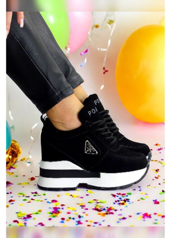 Жіночі чорні снікерси на платформі кросівки на танкетці ADA Снікерси чорні літо (369156224)