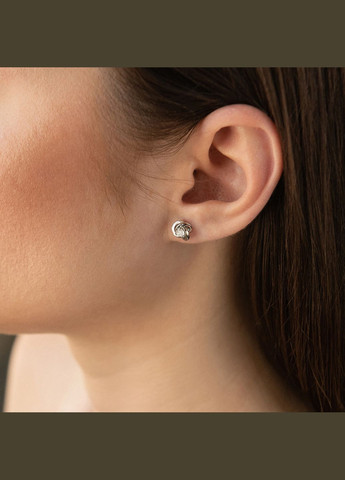 Серебряные серьги - пусеты с фианитами 121625 Oniks (264024689)