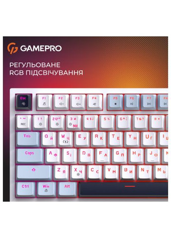 Клавіатура (MK160BL) GAMEPRO Genesis Warden MK160BL Outemu Swithes USB White (358066620)