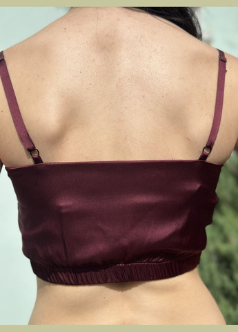 Топ на резинці з шовку Армані Бордовий Maybel (338881401)