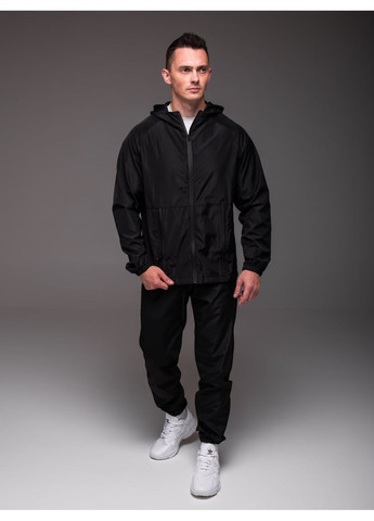 Чорний демісезонний стильний чоловічий костюм з плащівки брючний Vakko