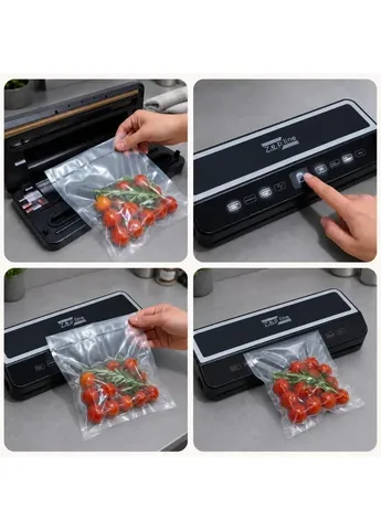 Вакуумний пакувальник з різаком ZP00374 вакууматор для сухих та вологих продуктів Zepline (399446720)