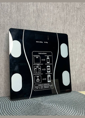 Умные фитнес весы с Bluetooth и измерением основных показателей тела Черные Lucky Day Shop (311309207)