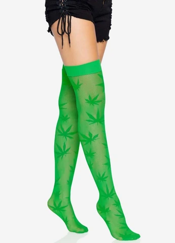 Чулки Leg Avenue 420 Net thigh highs Green No Brand (303881227)