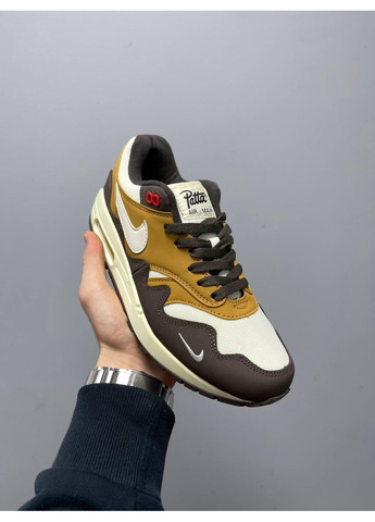 Бежеві Осінні кросівки чоловічі nike air max 1 x patta brown beige найк аір макс No Brand